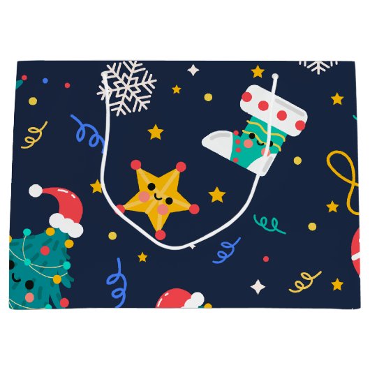 Kute kerstboom groot cadeauzakje (Voorkant)