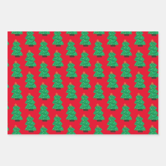 Kute kerstboom inpakpapier vel (Voorkant 3)