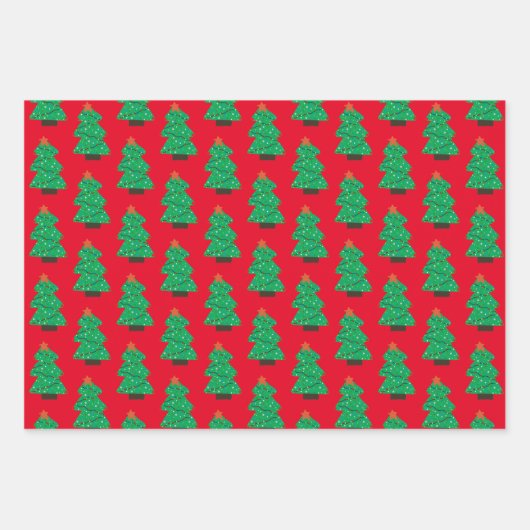 Kute kerstboom inpakpapier vel (Voorkant)