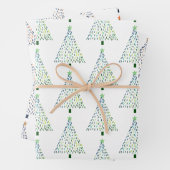 Kute kerstboom inpakpapier vel (In situ)
