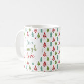 Kute kerstboom Live Laugh Love Persoonlijk Koffiemok (Voorkant links)