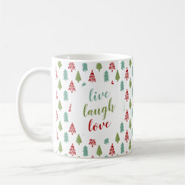 Kute kerstboom Live Laugh Love Persoonlijk Koffiemok