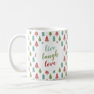 Kute kerstboom Live Laugh Love Persoonlijk Koffiemok