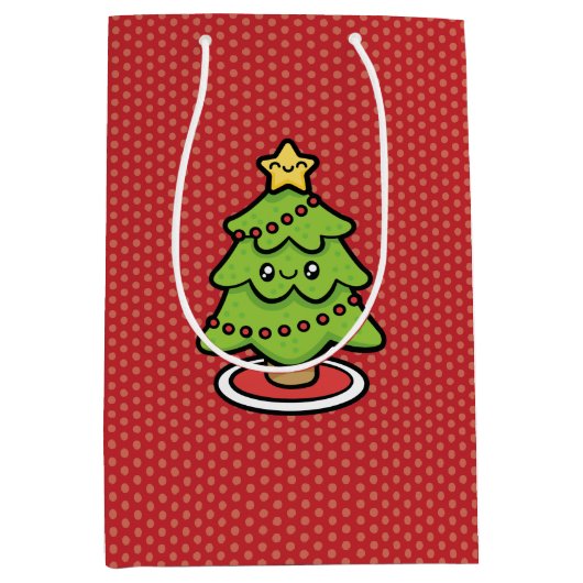 Kute kerstboom medium cadeauzakje (Voorkant)
