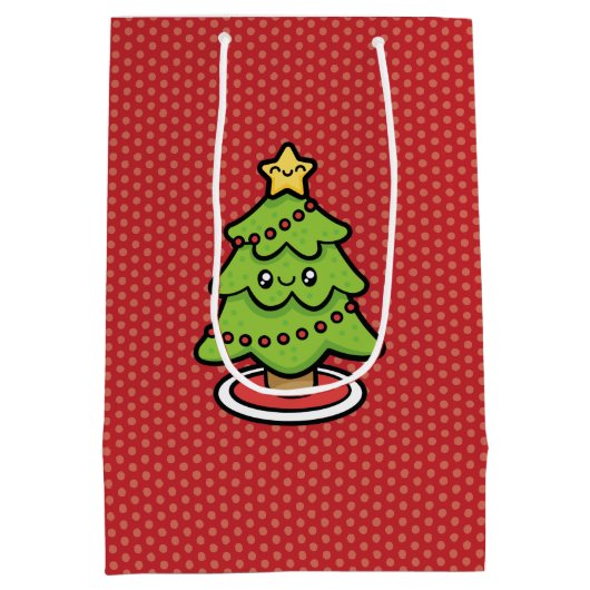 Kute kerstboom medium cadeauzakje (Achterkant)