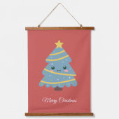 Kute kerstboom met schuinige tapijten hangend wandkleed (Voorkant)