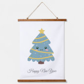 Kute kerstboom met schuinige tapijten hangend wandkleed (Voorkant 2)