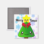 Kute kerstboom met ster magneet (Voorkant / Achterkant)