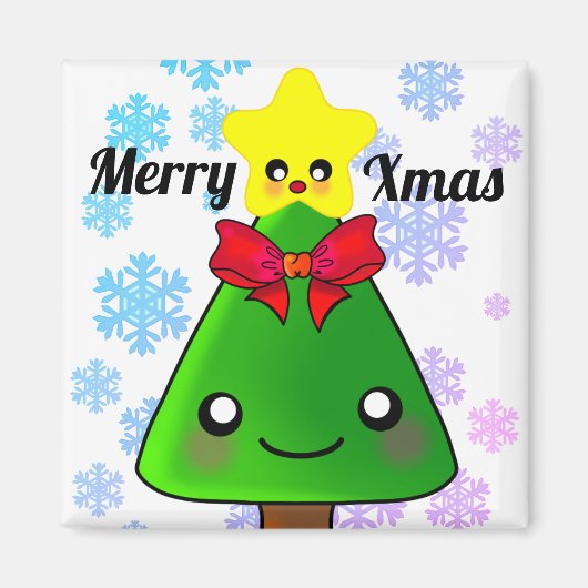 Kute kerstboom met ster magneet (Voorkant)