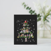 Kute kerstboom met vlieglicht bedankkaart (Staand voorkant)