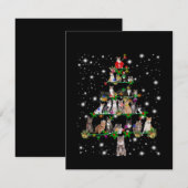 Kute kerstboom met vlieglicht bedankkaart (Voorkant / Achterkant)