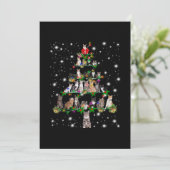 Kute kerstboom met vlieglicht bedankkaart (Staand voorkant)