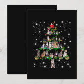 Kute kerstboom met vlieglicht bedankkaart (Voorkant / Achterkant)