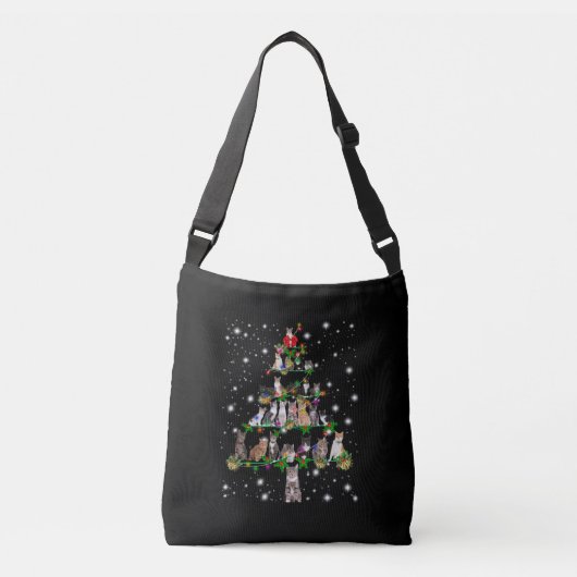 Kute kerstboom met vlieglicht crossbody tas (Voorkant)