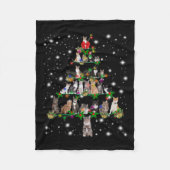 Kute kerstboom met vlieglicht fleece deken (Voorkant)
