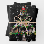 Kute kerstboom met vlieglicht inpakpapier vel (In situ)