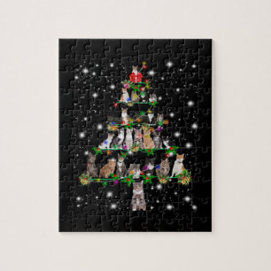 Kute kerstboom met vlieglicht legpuzzel