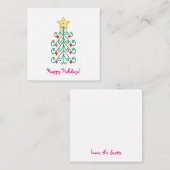 Kute kerstboom Mini Notitiekaartje (Voorkant / Achterkant)