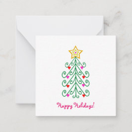 Kute kerstboom Mini Notitiekaartje