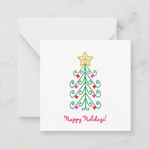 Kute kerstboom Mini Notitiekaartje