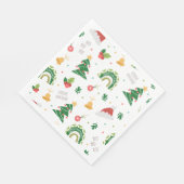 Kute kerstboom regenboog servet (Hoek)