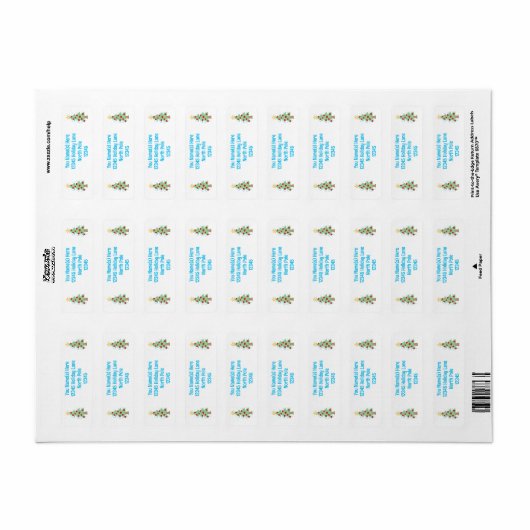 Kute kerstboom Return Address Labels (Full Sheet)