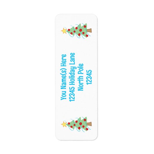 Kute kerstboom Return Address Labels (Voorkant)