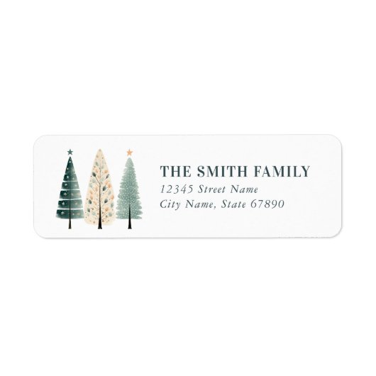 Kute kerstboom Return Address Labels (Voorkant)