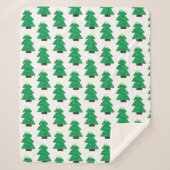 Kute kerstboom sherpa deken (Voorkant)