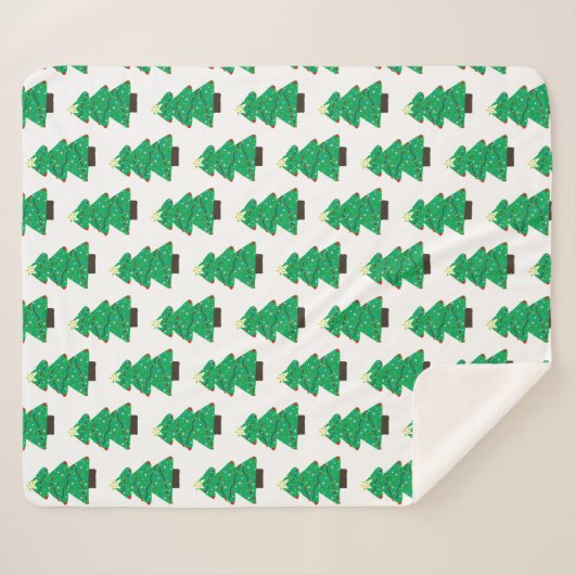 Kute kerstboom sherpa deken (Voorkant (horizontaal))