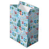 Kute kerstboom, Snowman, Gifts, Snoep Pattern Medium Cadeauzakje (Voorkant Gekanteld)