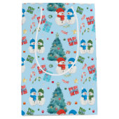 Kute kerstboom, Snowman, Gifts, Snoep Pattern Medium Cadeauzakje (Voorkant)