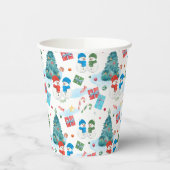 Kute kerstboom, Snowman, Gifts, Snoep Pattern Papieren Bekers (Links)