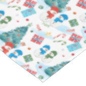 Kute kerstboom, Snowman, Gifts, Snoep Pattern Tafelkleed (Gekanteld)