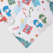 Kute kerstboom, Snowman, Gifts, Snoep Pattern Tissuepapier (Detail)