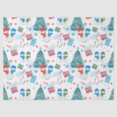 Kute kerstboom, Snowman, Gifts, Snoep Pattern Tissuepapier (Voorkant)