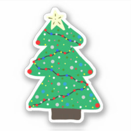 Kute kerstboom sticker