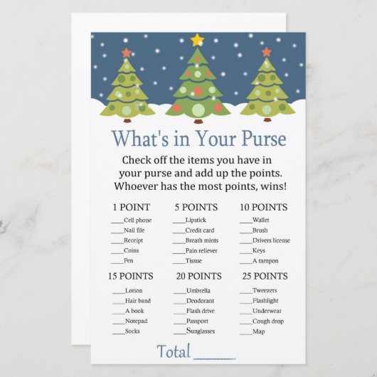 Kute kerstboom Wat zit er in je paardenspel (Voorkant / Achterkant)