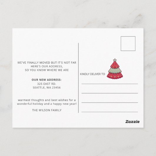 Kute kerstboom We hebben vakantiebeweging gemaakt Briefkaart (Achterkant)