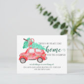 Kute kerstboomauto die we hebben verplaatst aankondigingskaart (Staand voorkant)