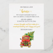 Kute kerstboomauto die we hebben verplaatst folie feestdagen briefkaart (Voorkant)