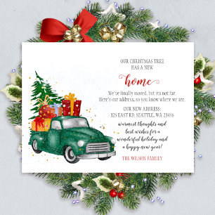 Kute kerstboomauto's Verhuisde vakantie Briefkaart