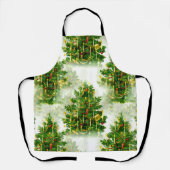 Kute kerstboomkaarsen schort (Voorkant)