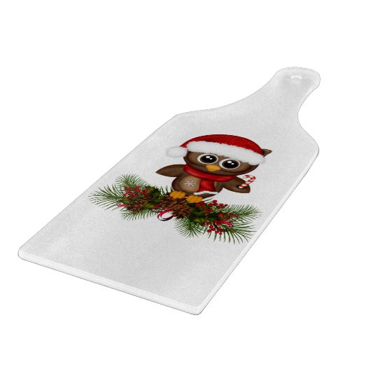 Kute kerstboomkor op het snijvlak van de pine tak snijplank (Hoek)