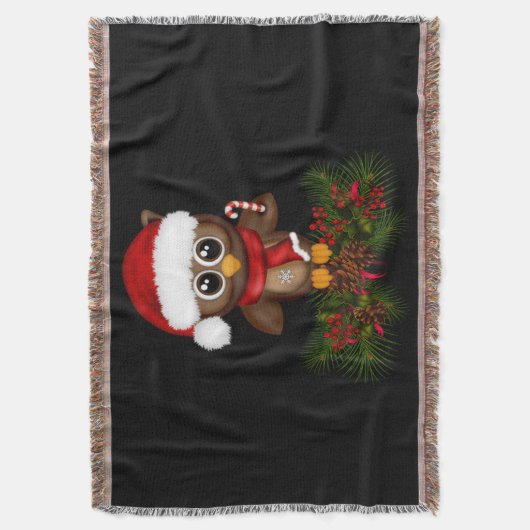 Kute kerstboomkor op pine Branch Throw Blanket Deken (Voorkant Verticaal)