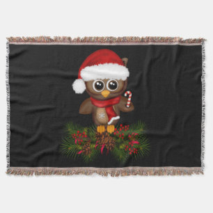 Kute kerstboomkor op pine Branch Throw Blanket Deken