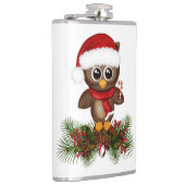 Kute kerstboomkor op pine tak fles heupfles (Rechts)