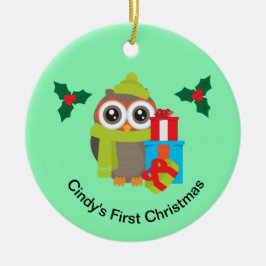 Kute kerstboomrenrendiertje keramisch ornament