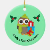 Kute kerstboomrenrendiertje keramisch ornament (Achterkant)