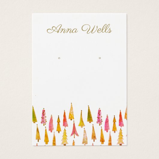 Kute kerstboomvakantie met oormerk visitekaartje (Voorkant)